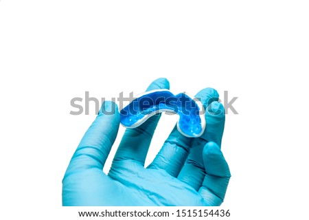 A white custom mouthguard for 6 old kid Royalty-Free Stock Photo #1515154436