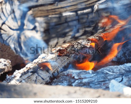 
Ashes and embers after fire