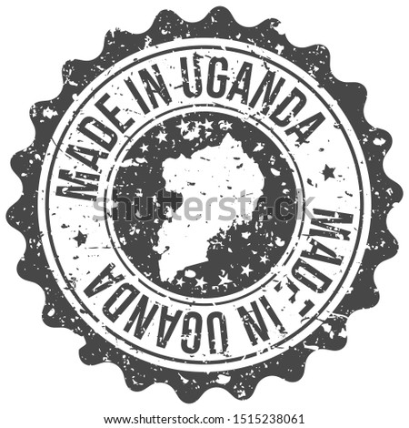 Made In Uganda. Map Travel Stamp. Icon Country Design. National Export Seal.