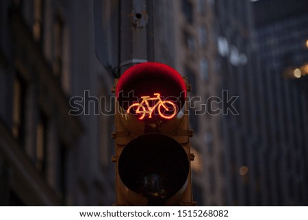 Bike signal at night in new york