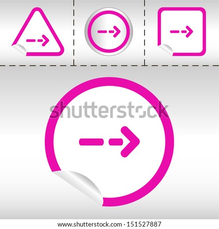 simple icon set of arrows on sticker button different forms in modern style. eps10 vector illustration