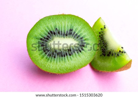 Kiwi fruit isolated. Green fresh kiwifruit. Organic nutrition co