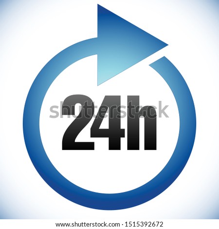24h Turnaround time (TAT) icon. Interval for processing, return to customer. Duration, latency for completion, request fulfilling Royalty-Free Stock Photo #1515392672
