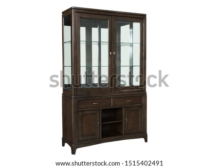 The china cabinet isolated on the white background. Royalty-Free Stock Photo #1515402491