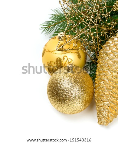 Christmas decoration over white