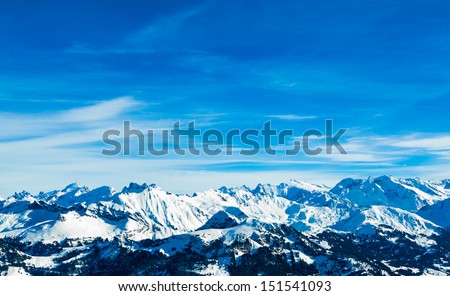 Alps mountain landscape. Winter landscape Royalty-Free Stock Photo #151541093
