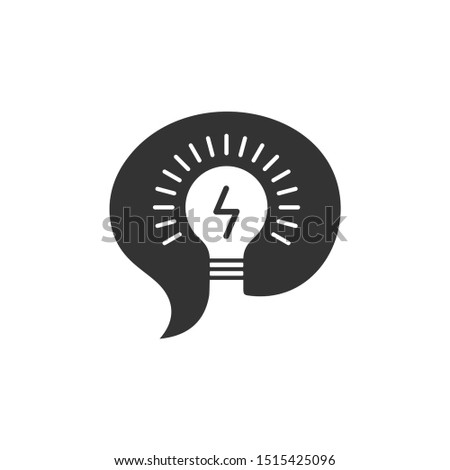Abstract brain with lightbulb logo design vector template. Brain icon for solution company. Innovation brain black illustration design
