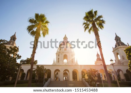 View of Pasadena, California’s City Hall. Royalty-Free Stock Photo #1515453488