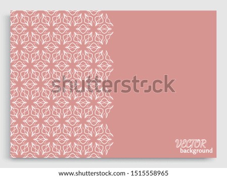 Abstract line background with place for the text. Greeting card or Wedding invitation template. Geometric trendy linear background, lace texture, tribal ethnic arabic, indian decorative ornament