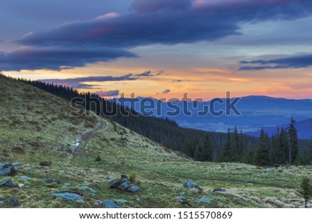 Late autumn in the Ukrainian Carpathian Mountains with dramatic scenery