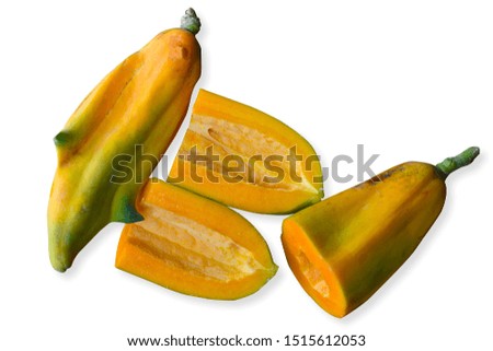 
Papaya is ripe without seeds. Isolated on white background