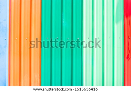 colorful corrugated metal sheet as background