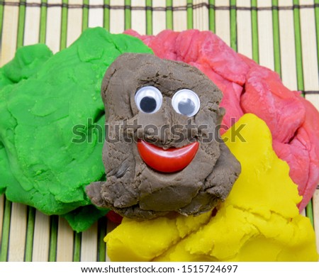 cute dough toys isolated on background