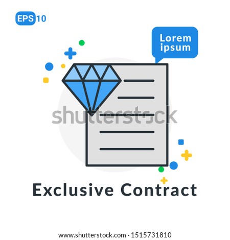 Exclusive Contract Flat icon. Used For web, logo, mobile app, User Interface and Infographic