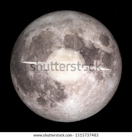Fantastic view of moon. Solar system. Billions of galaxies in the universe. Elements of this image furnished by NASA Royalty-Free Stock Photo #1515737483