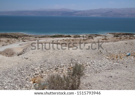 Dead Sea Region, Israel - July, 2019: The scene and the landscapes of the Israeli desert.
