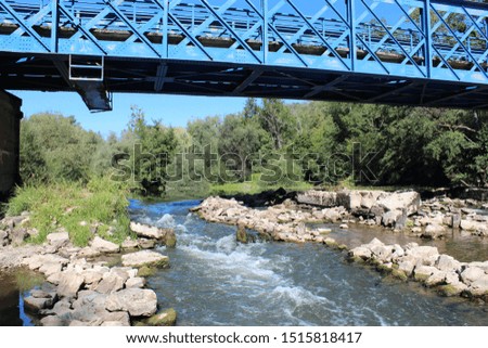 Beautiful Old rail bridge above a French river