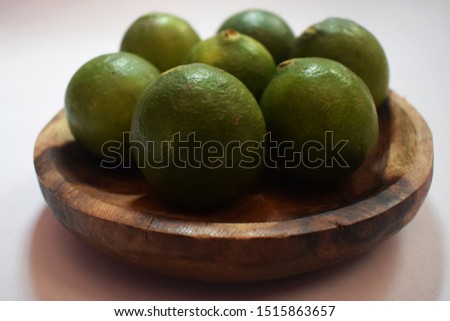 Nature organic fruit for healthy green lime on white background