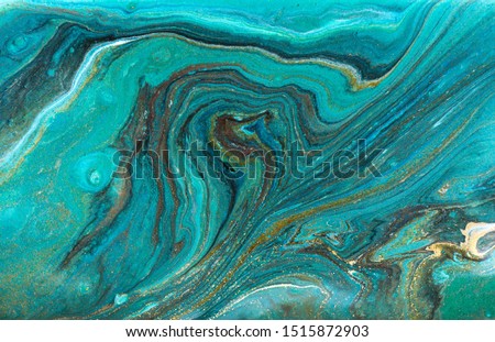 Beautiful unique turquoise acrylic marble background. Royalty-Free Stock Photo #1515872903