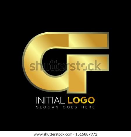 Initial logo golden group CF letter 