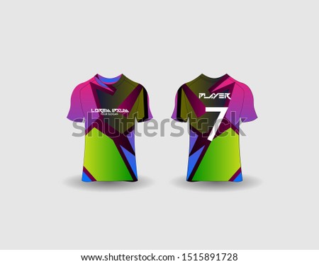 t-shirt sport design template,Soccer or football jersey mockup,uniform front and back view.