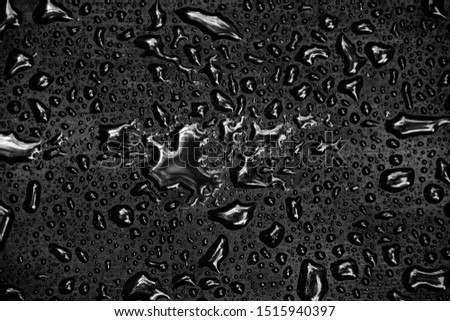 Water drops on a black plate