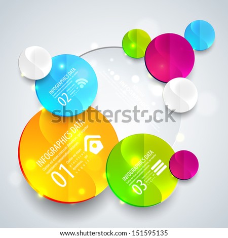 Abstract business geometrical design with paper circles. Vector illustration for your business presentation