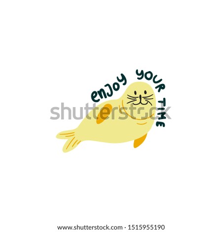 cute sea lions vector illustration. Creative animal texture for fabric, wrapping, textile, wallpaper, apparel. 