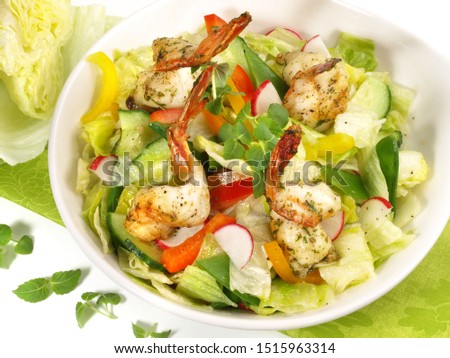 Mixed Salad with grilled Shrimps