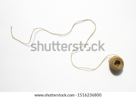 string, Jute Ropes isolated on white background. 