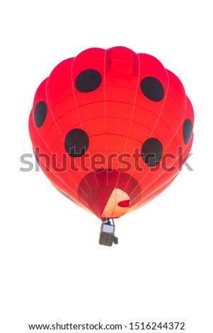 color hot air balloon isolated on white background 