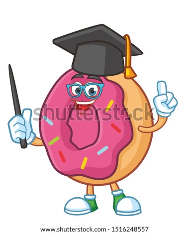 graduate donut cartoon mascot character vector 