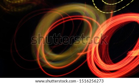 Colorful of slow motion light at night