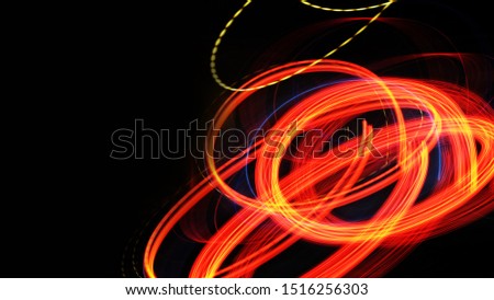 Colorful of slow motion light at night