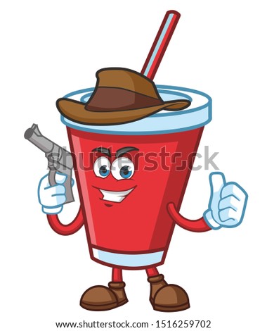cowboy Soft Drink mascot  character vector design