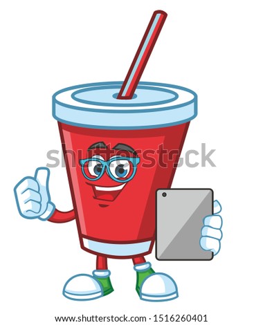 geek Soft Drink mascot  character vector design