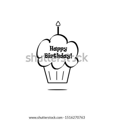 Birthday Cupcake with one candle on top