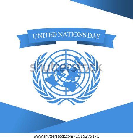 United Nations Day design template. design for banner, greeting cards or print. Royalty-Free Stock Photo #1516295171