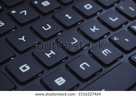 close up of gaming laptop keyboard from several angle