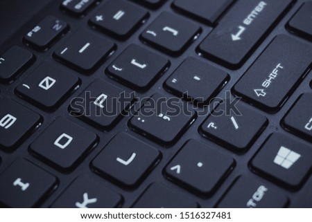 close up of gaming laptop keyboard from several angle