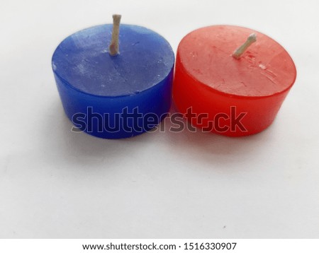 Red and blue candle picture 