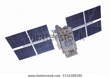 Space science satellite on isolated white background Royalty-Free Stock Photo #1516388180