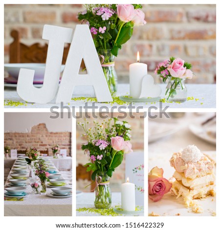 Collage with atmospheric wedding pictures
