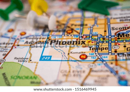 Phoenix USA map travel background