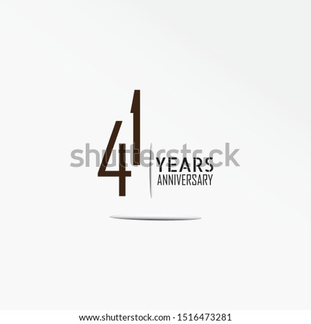 41 years anniversary celebration logotype with elegant dark brown color backround white for celebration