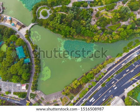 Wuhan city outdoor charming Aerial photography scenery in summer