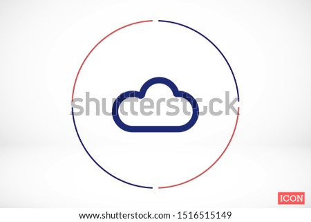 Cloud online vector icon. Cloud online file storage icon. Cloud online photo icon. Cloud online web phone icon.