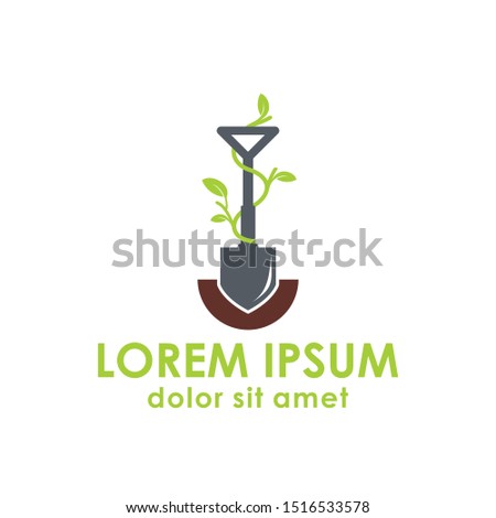  logo Shovel  leaf vector  symbol