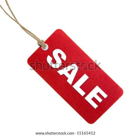 Red Sale Tag Isolated On White