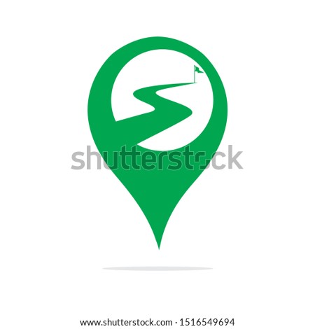 Way to success vector logo design. GPS pointer icon of business and finance logo design vector.	

